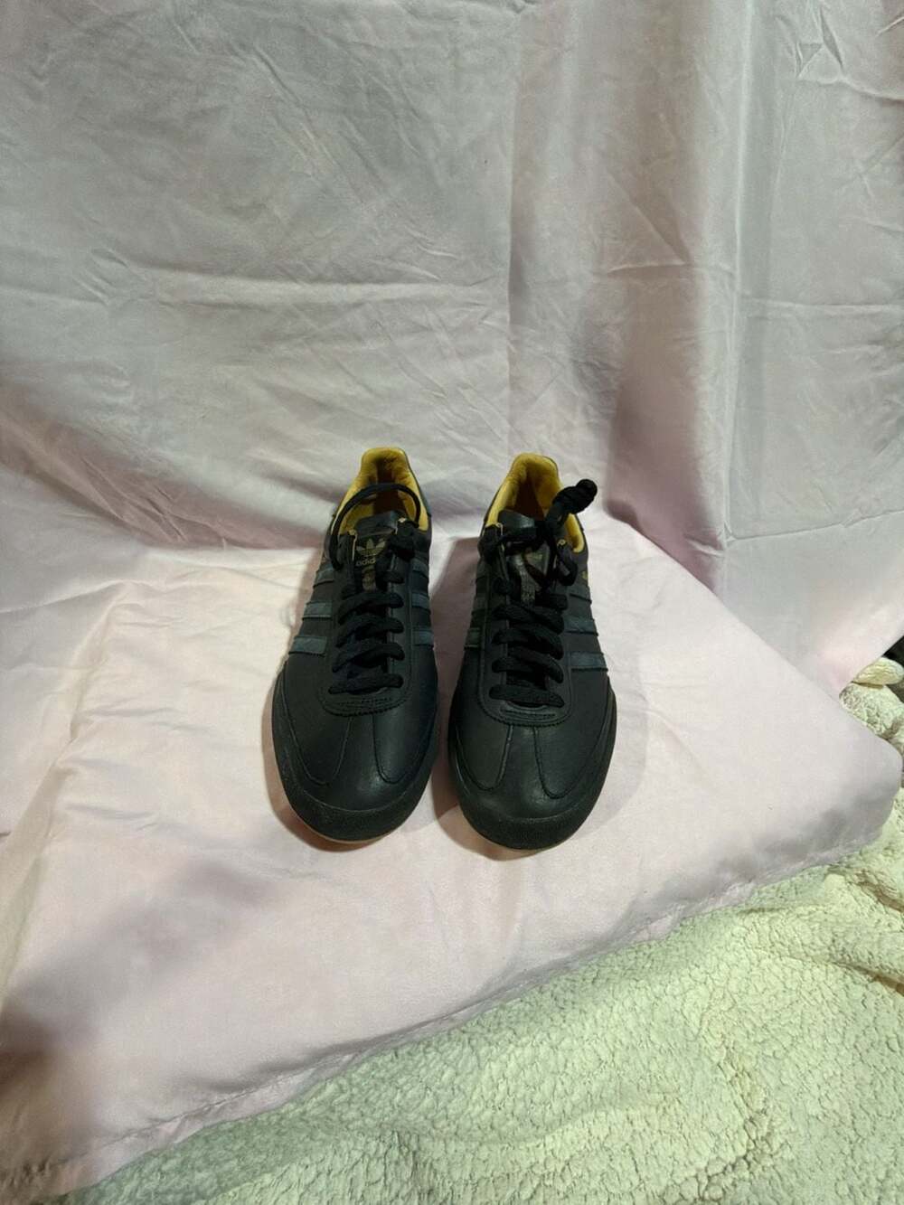 Adidas Jeans Black Leather Gold